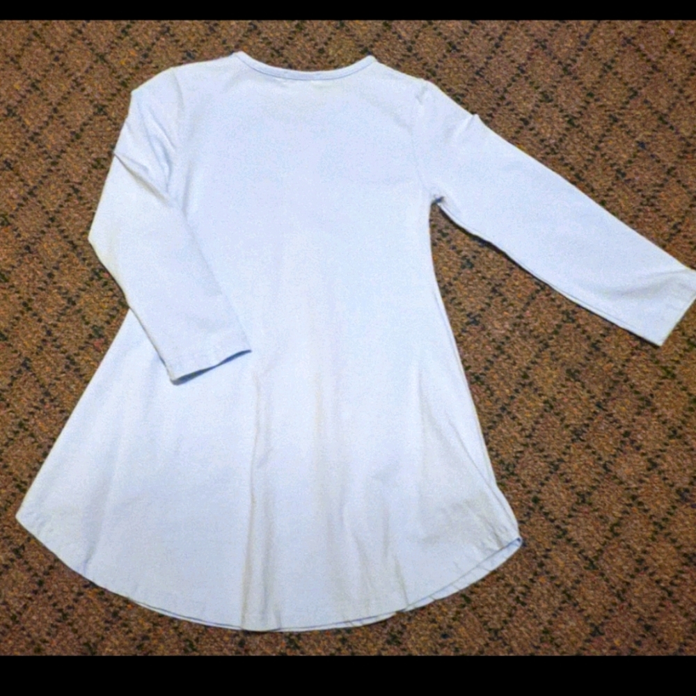 Baby blue long sleeved pocket dress sz 7Y